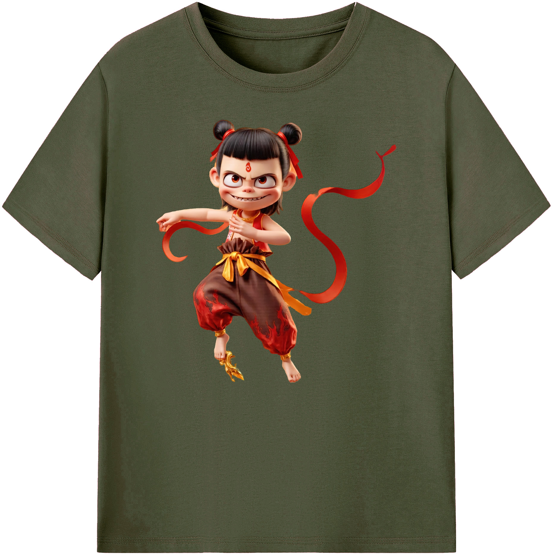 （画像用） Ne Zha 2 ナタ 魔童の大暴れ 綿100％ メンズ半袖Tシャツ｜肌触りやわらか＆通気性